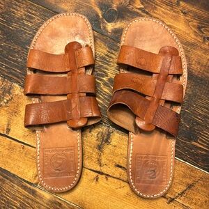 Melissinos Art The Poet Caesar HandMade Leather Sandals Athens Greece size 2/7.5